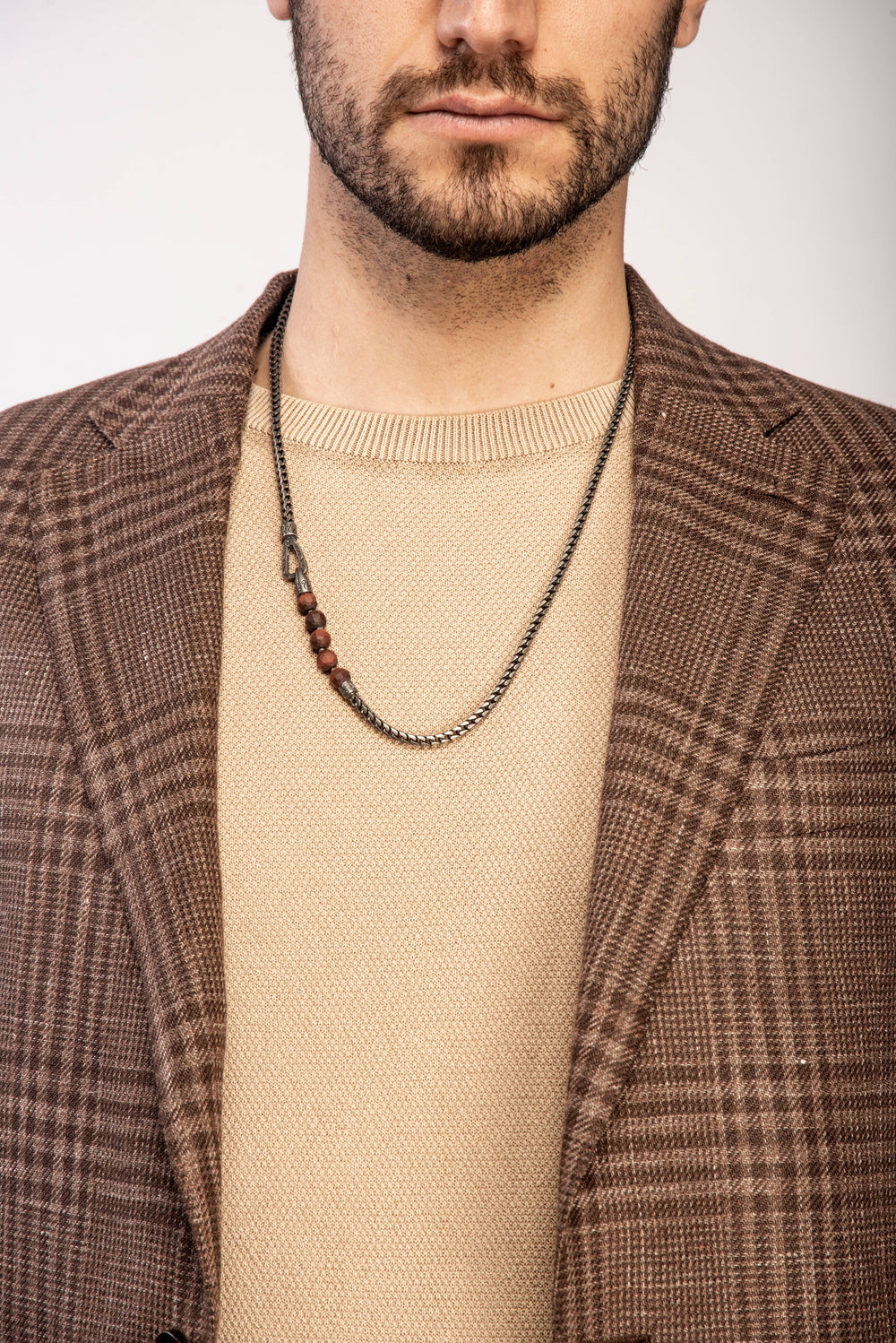 ULYSSES Red Tiger Eye Chain Necklace