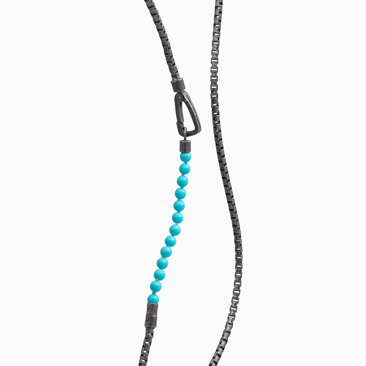 ULYSSES Mini Turquoise Beads Chain Necklace-Side View