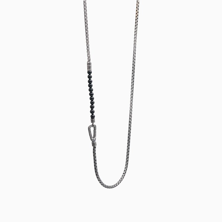 ULYSSES Mini Onyx Beads Chain Necklace-Straight View