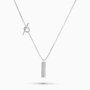 ACIES gemstone pendant necklace in polished silver with ivory enamel and white diamonds handcrafted in Italy by MARCO DAL MASO