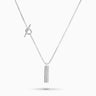 ACIES gemstone pendant necklace in polished silver with ivory enamel and white diamonds handcrafted in Italy by MARCO DAL MASO