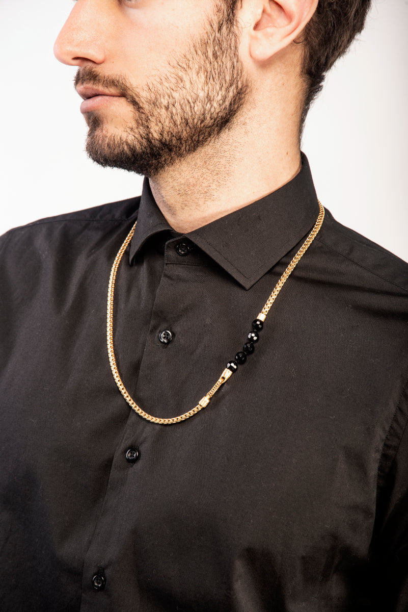 Ulysses 6mm Onyx Bead Chain Necklace