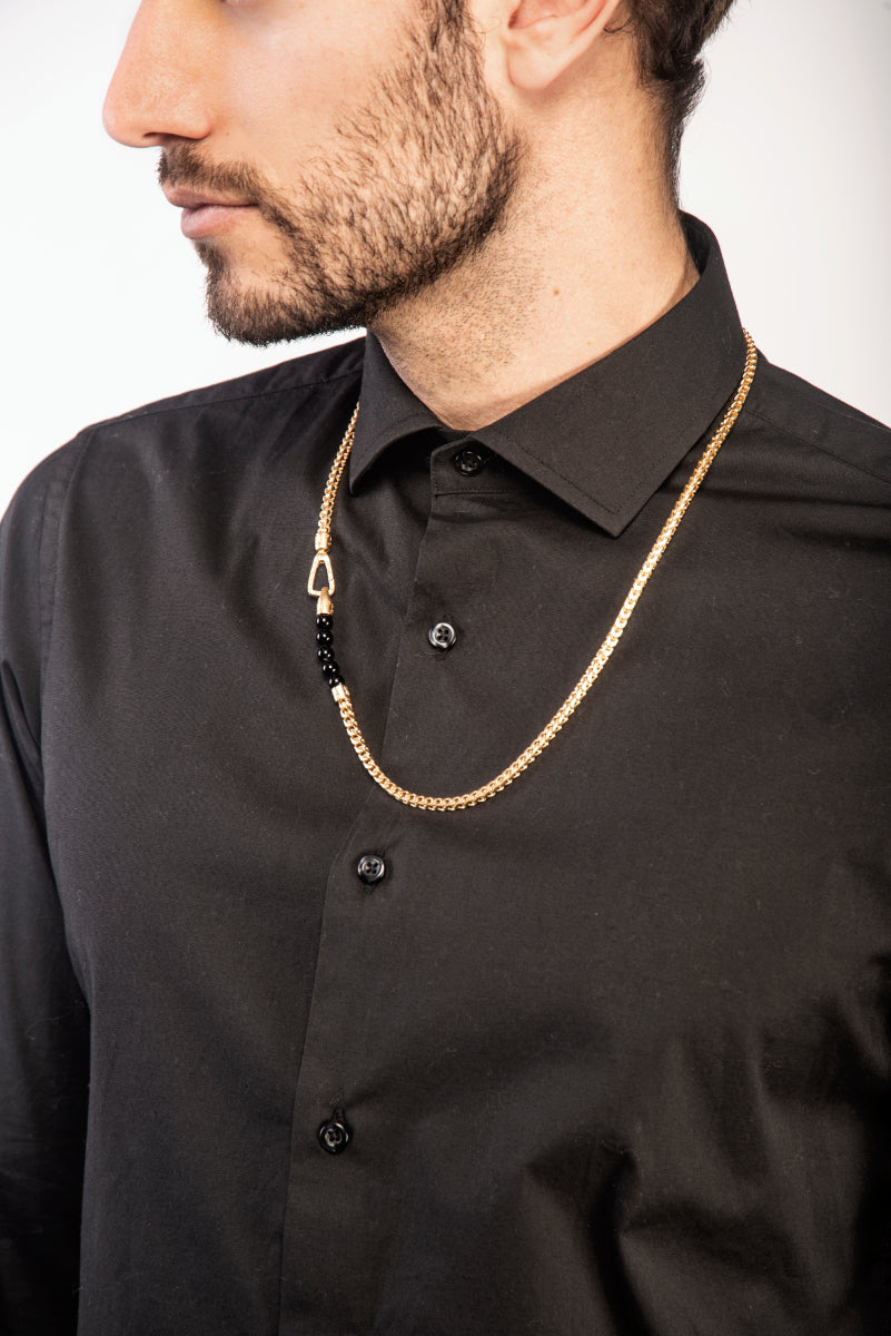 Ulysses 8mm Onyx Bead Chain Necklace