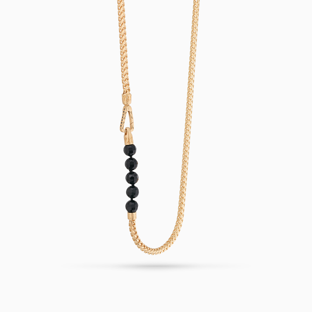 Ulysses 8mm Onyx Bead Chain Necklace