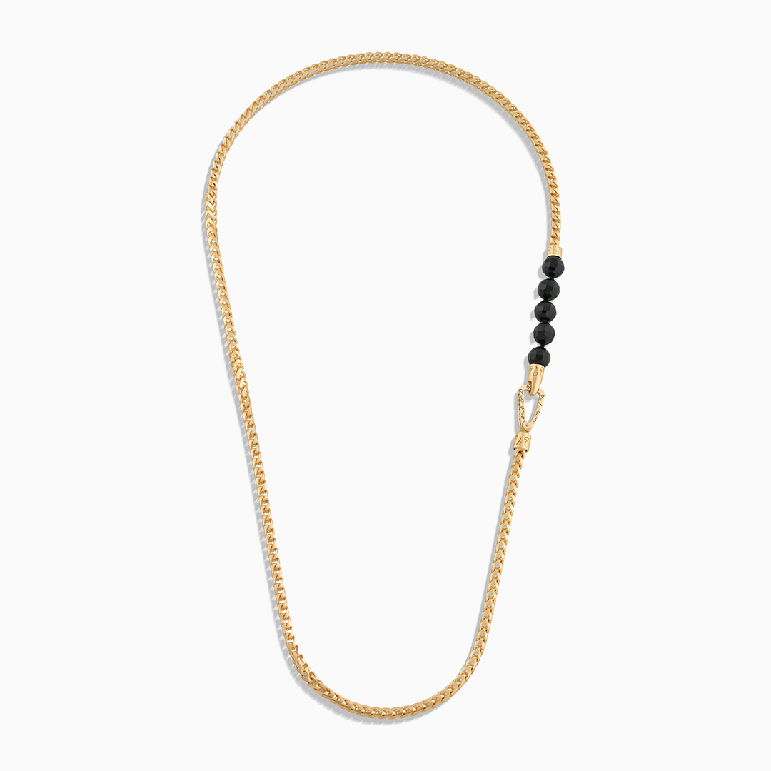 Collana con catena in perle di onice e vermeil ULISSE 18K