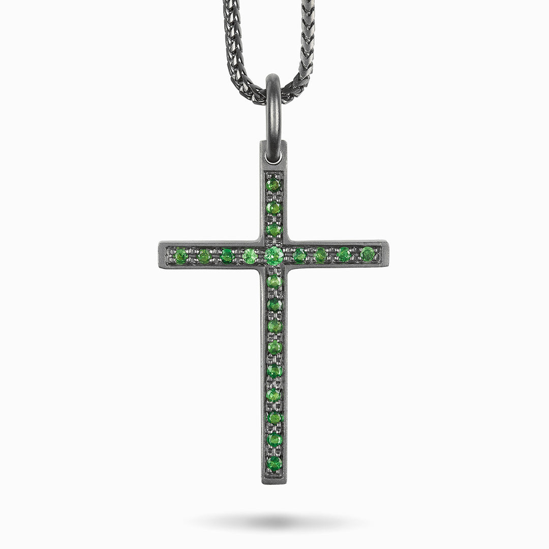 Diamonds N Roses Tsavorite Pendant Silver-Standard View