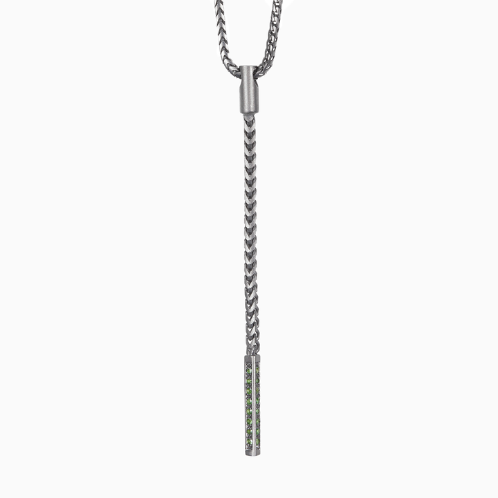 ULYSSES Dipped Black Matte Pendant with Tsavorite-Straight View