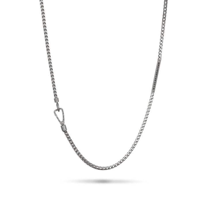 ULYSSES ID Necklace With Black Diamonds