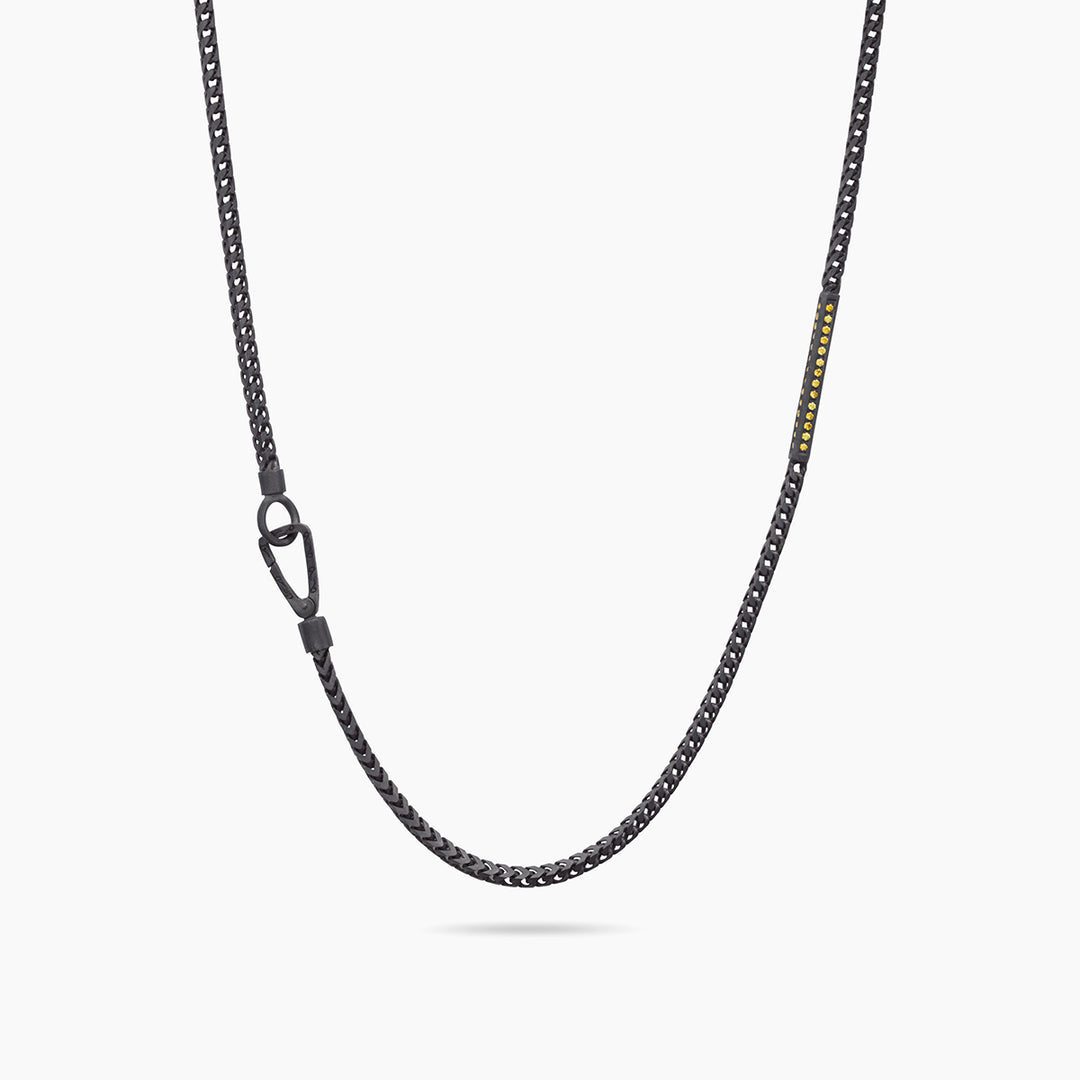 Marco Dal Maso Ulysses ID Necklace with Yellow Sapphires in Oxidized Silver-Standard View