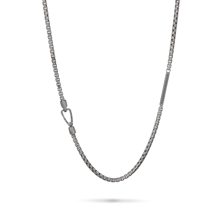 Ulysses Thick Id Necklace With Black Diamonds
