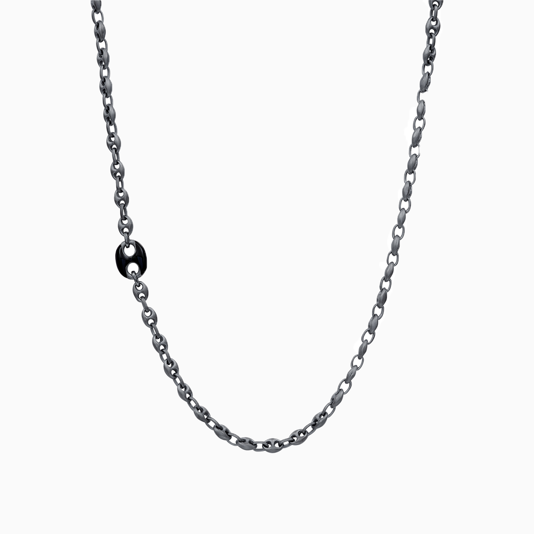 ULYSSES Enamaled Single Marine Chain With Black Enamel