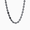 ULYSSES Diamonds Marine Necklace with Black Diamonds and Black Enamel in Oxidized Silver-Standard View