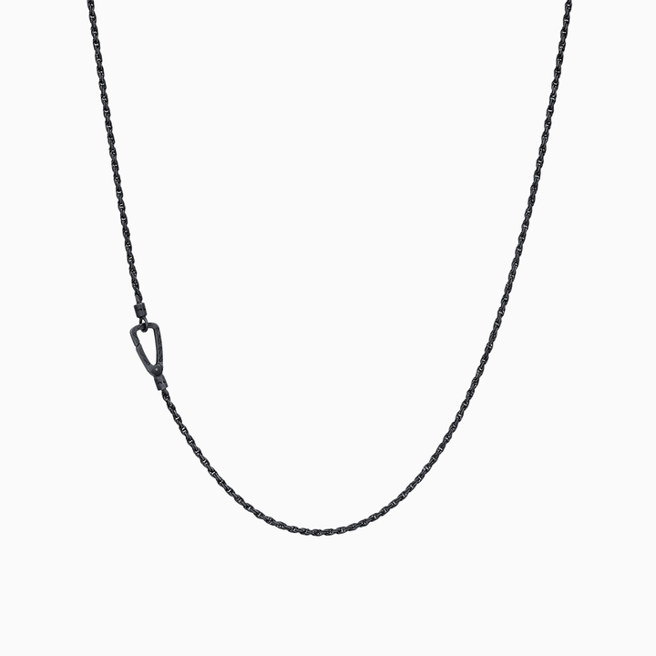 ULYSSES Oxidized Silver Rope Chain Necklace-Standard View