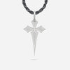 THE CROSS Polished Gothic Pendant, Polished Silver, Ivory Enamel-Standard View