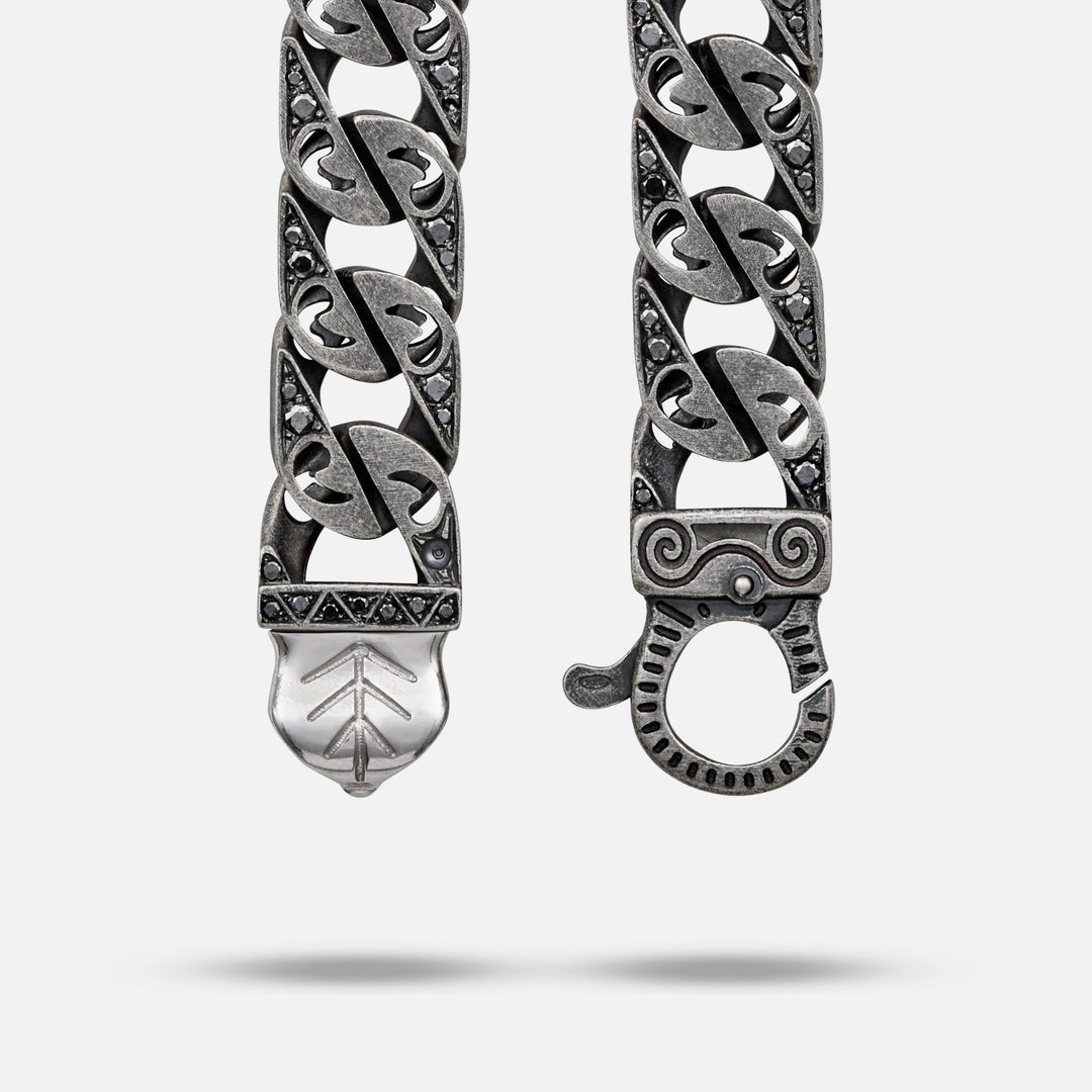 FLAMING TONGUE 9MM Necklace with Pave Diamonds