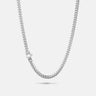 FLAMING TONGUE Cuban Link Necklace, Polished Silver