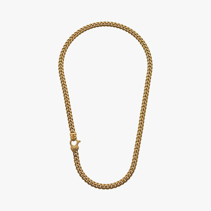 FLAMING TONGUE Cuban Link Necklace, Yellow Gold