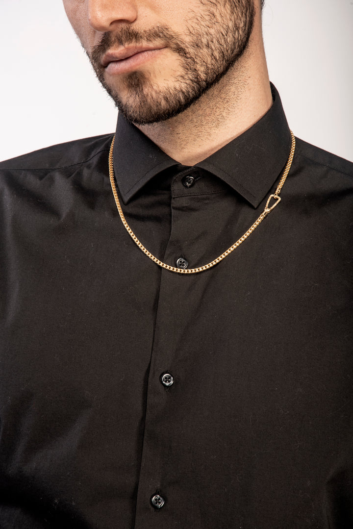 ULYSSES Mesh 18K Rose Gold Matte Vermeil Necklace-Lifestyle View