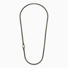 Ulysses Carved Tubular Burnished Silver Necklace with Matte Chain and Polished Clasp