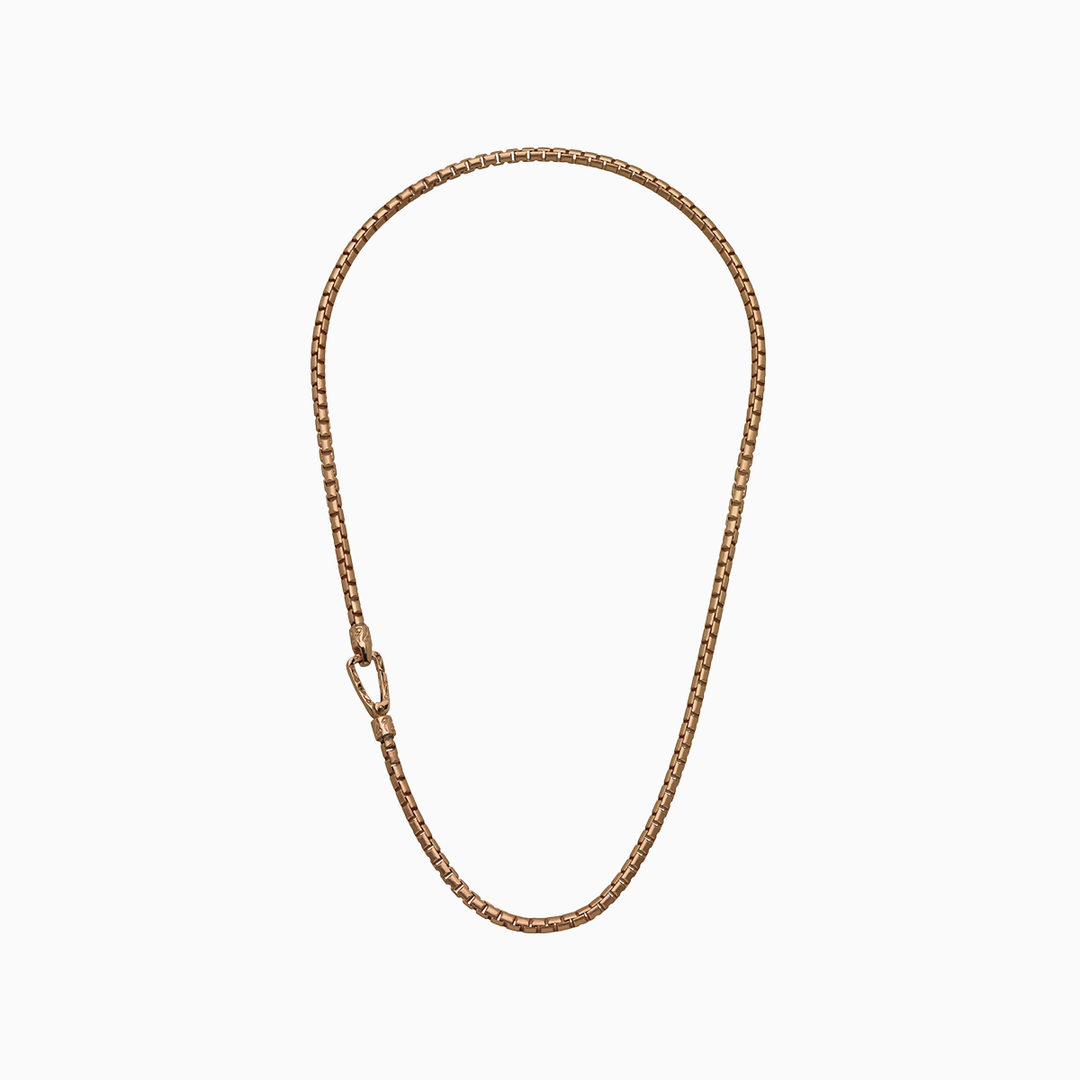 ULYSSES Carved Tubular 18K Rose Gold Vermeil Necklace-Standard View