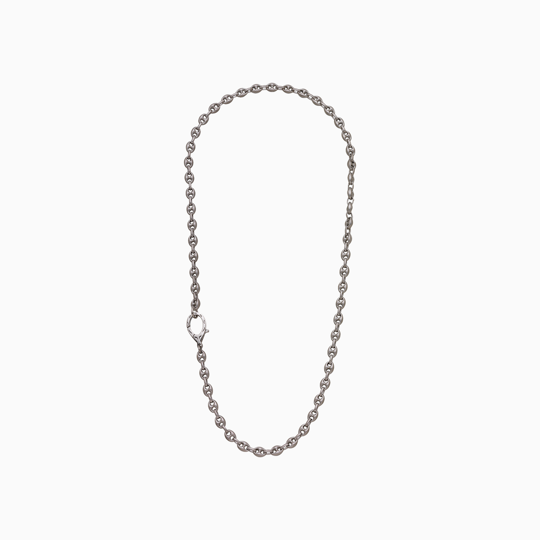 ULYSSES Marine Silver Necklace with Matte Chain and Polished Clasp-Standard View