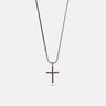 The Cross Enamel Chain Pendant, Brown Enamel, Brown Leather-Standard View