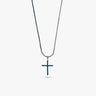 The Cross Enamel Chain Pendant, Green Enamel, Green Leather-Standard View