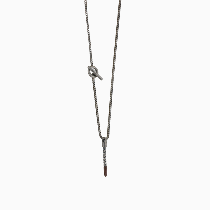 ULYSSES Dipped Oxidized Mini Pendant with Brown Enamel-Side View