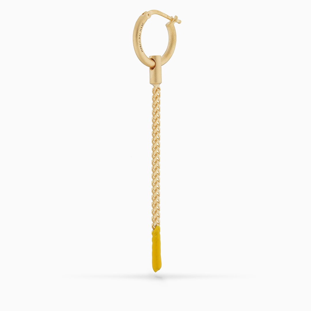 ULYSSES Long Drop 18K Yellow Gold Vermeil Earring with Yellow Enamel-Standard View