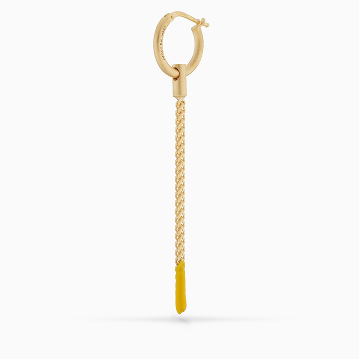 ULYSSES Long Drop 18K Yellow Gold Vermeil Earring with Yellow Enamel-Standard View