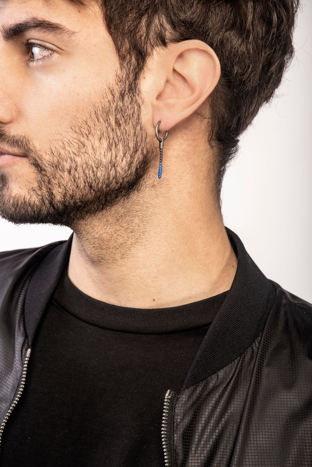 ULYSSES Drop Dipped Earring with Blue Enamel