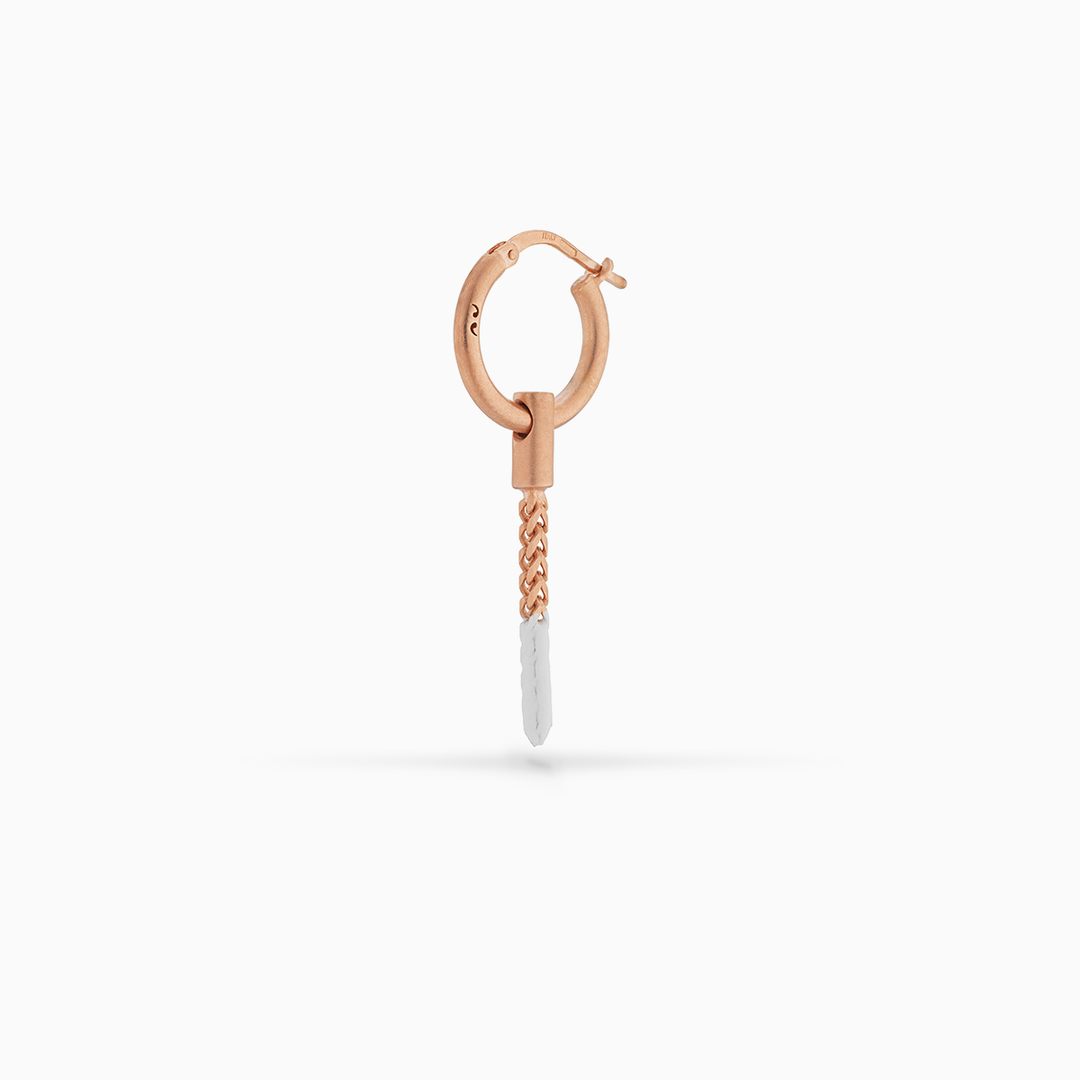 ULYSSES Drop Dipped 18K Rose Gold Vermeil Earring with Ivory Enamel