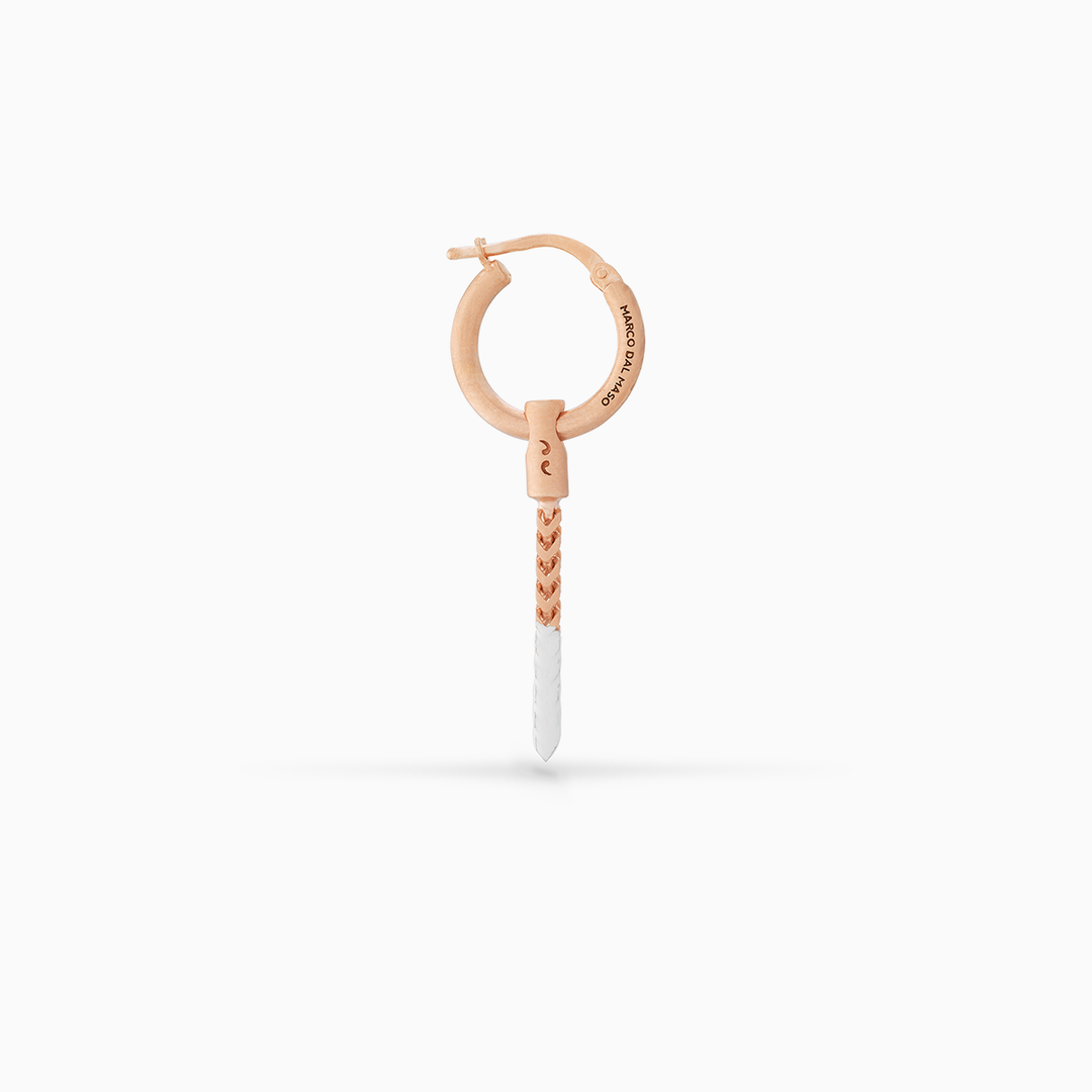 ULYSSES Drop Dipped 18K Rose Gold Vermeil Earring with Ivory Enamel-Straight View