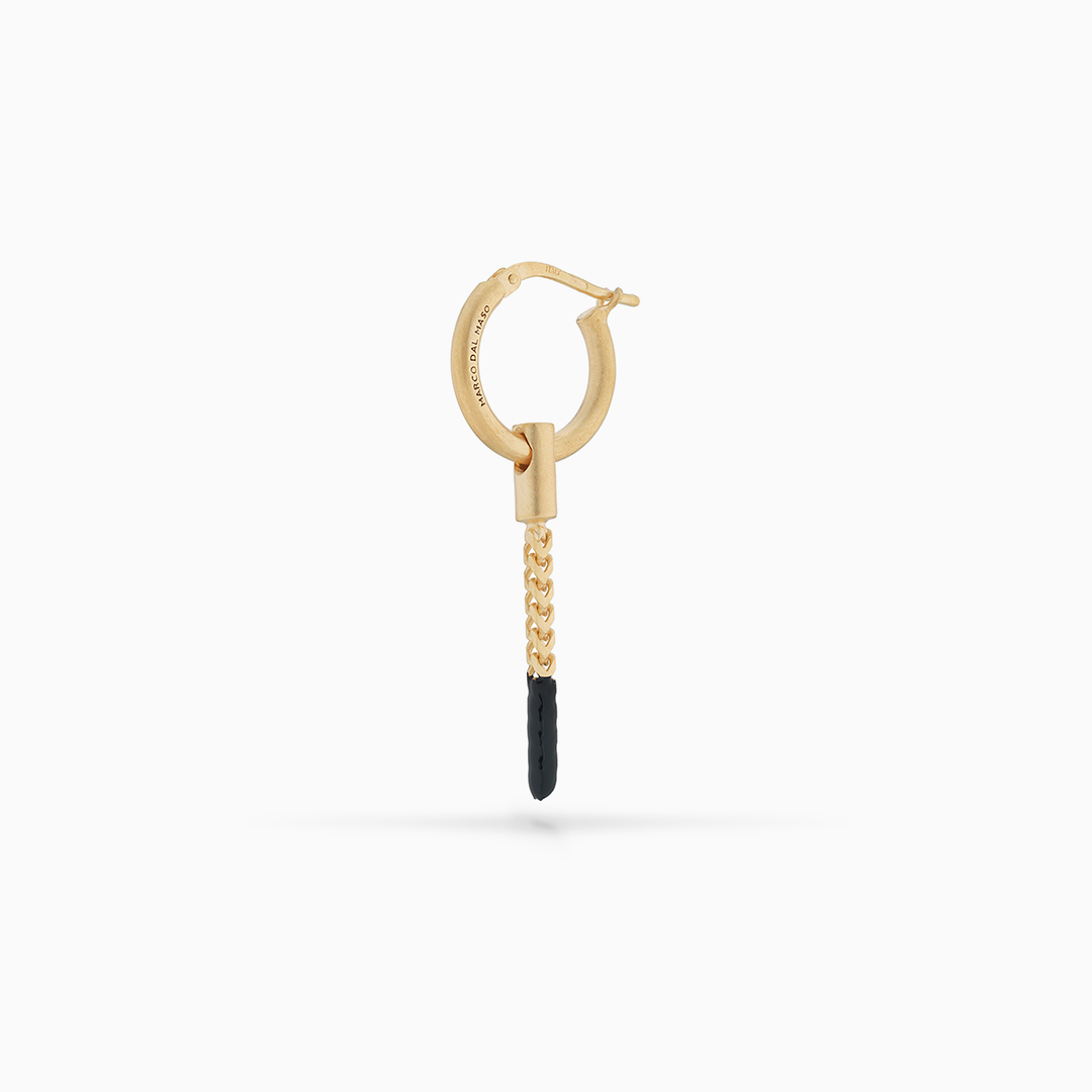 ULYSSES Drop Dipped 18K Yellow Gold Vermeil Earring with Black Enamel