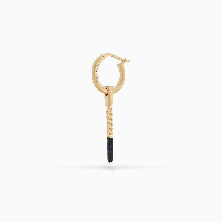 ULYSSES Drop Dipped 18K Yellow Gold Vermeil Earring with Black Enamel-Standard View