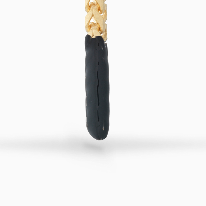 ULYSSES Drop Dipped 18K Yellow Gold Vermeil Earring with Black Enamel-Top View