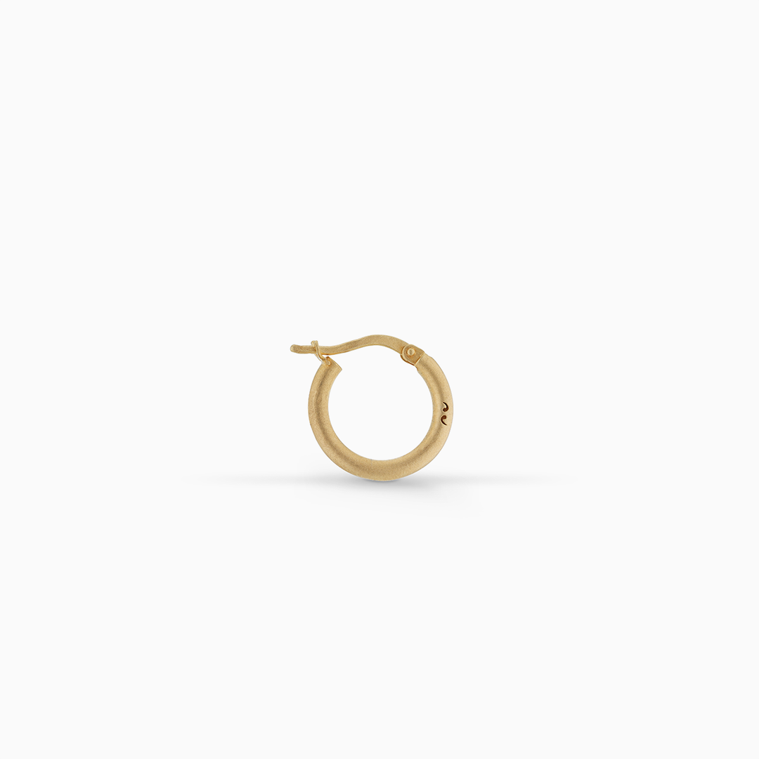 ULYSSES Slick 18K Matte Yellow Gold Vermeil Hoop Earring-Straight View