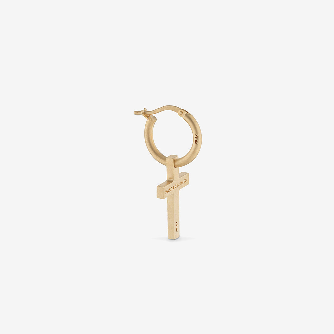 THE CROSS Pendant Earring, Matte Yellow Gold Vermeil-Standard View 1