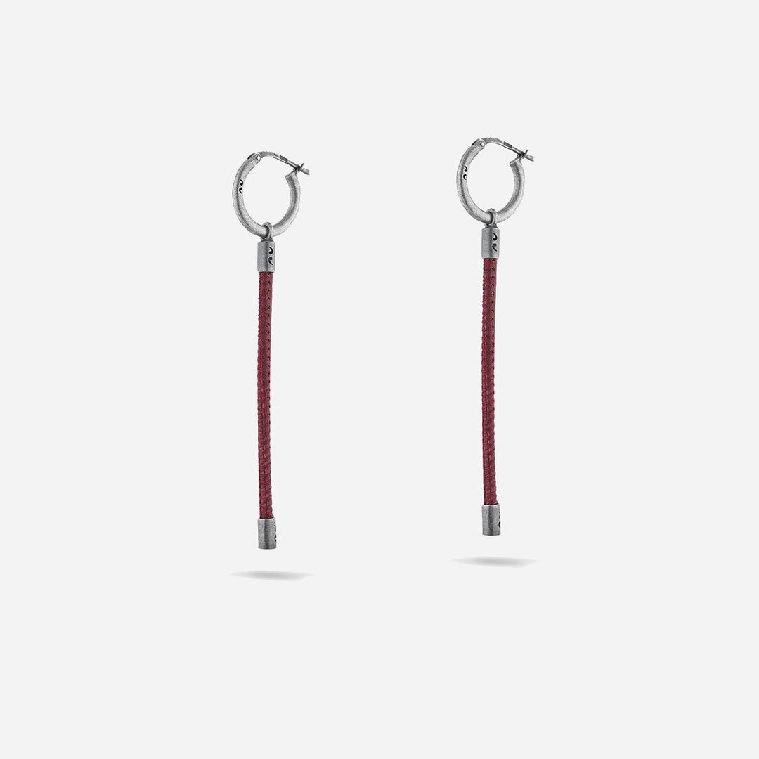 Red Leather Pendant Earring