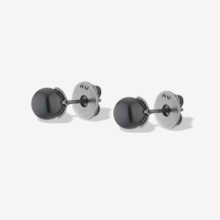 Calyx Mono Eggplant Pearl Earring