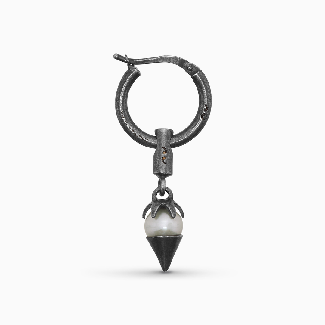 ULYSSES Midnight Shard Drop Pearl Earring-Straight View