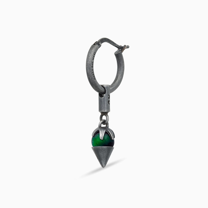 ULYSSES MIDNIGHT SHARD GREEN AGATE EARRING-Standard View