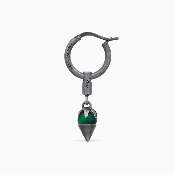 ULYSSES MIDNIGHT SHARD GREEN AGATE EARRING-Straight View