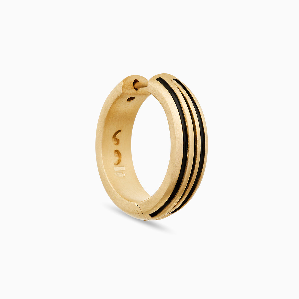 注目ショップ・ブランドのギフト | Earring Hoop Large Acies Vermeil Enamel Black | テープ・マスキングテープ
