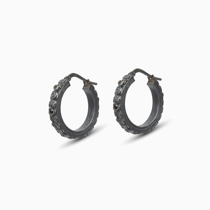 DIAMONDS'N'ROSES Floral Hoop Earring