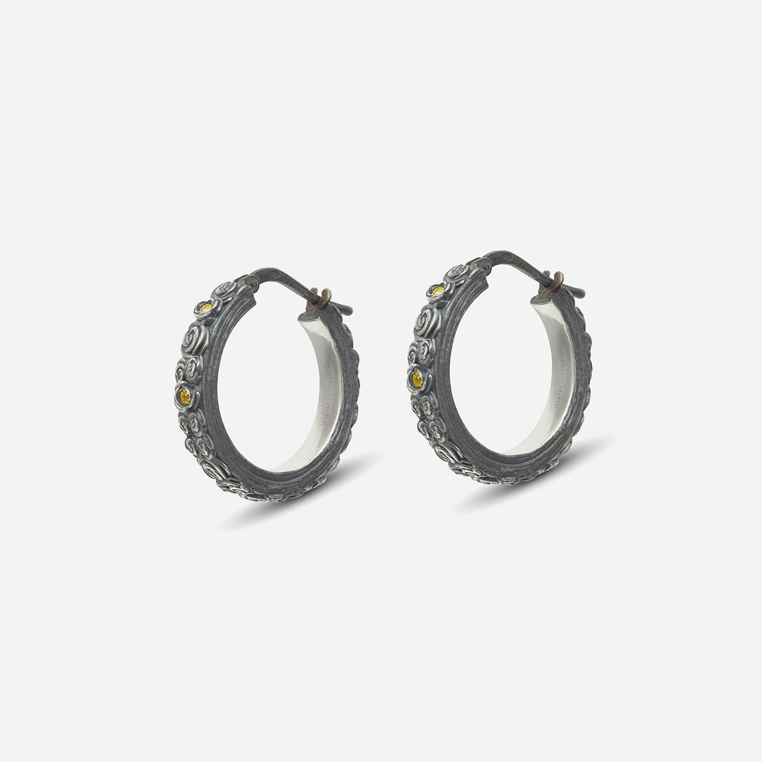 DIAMONDS'N'ROSES Floral Hoop Earring