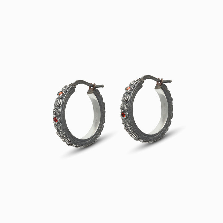 DIAMONDS'N'ROSES Floral Hoop Earring