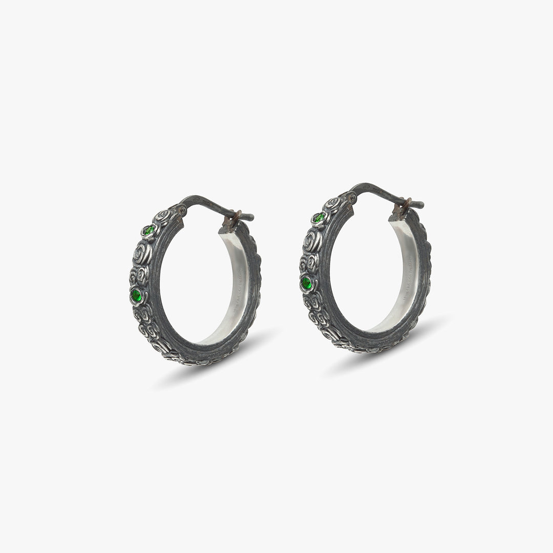 DIAMONDS'N'ROSES Floral Hoop Earring