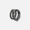 Close-up of Iron Snake Pave Ear Cuff in oxidized silver with black diamonds.