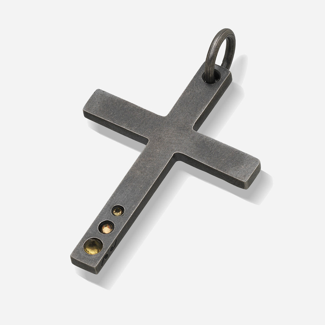 THE CROSS Latin Amulet with Gemstone, Citrine-Side View